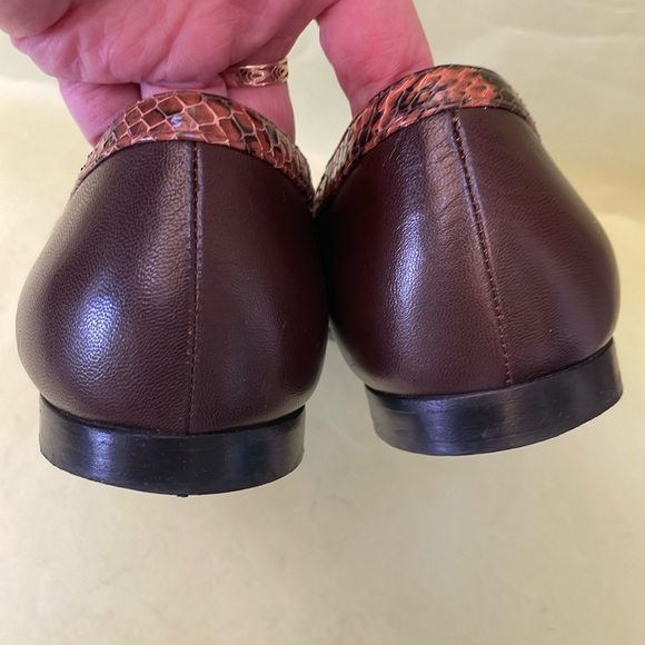 Brown/gold Gucc leather flats with box - Picture 10 of 12